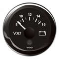 VDO ViewLine Voltmeter 8-16V Black 52 mm gauge